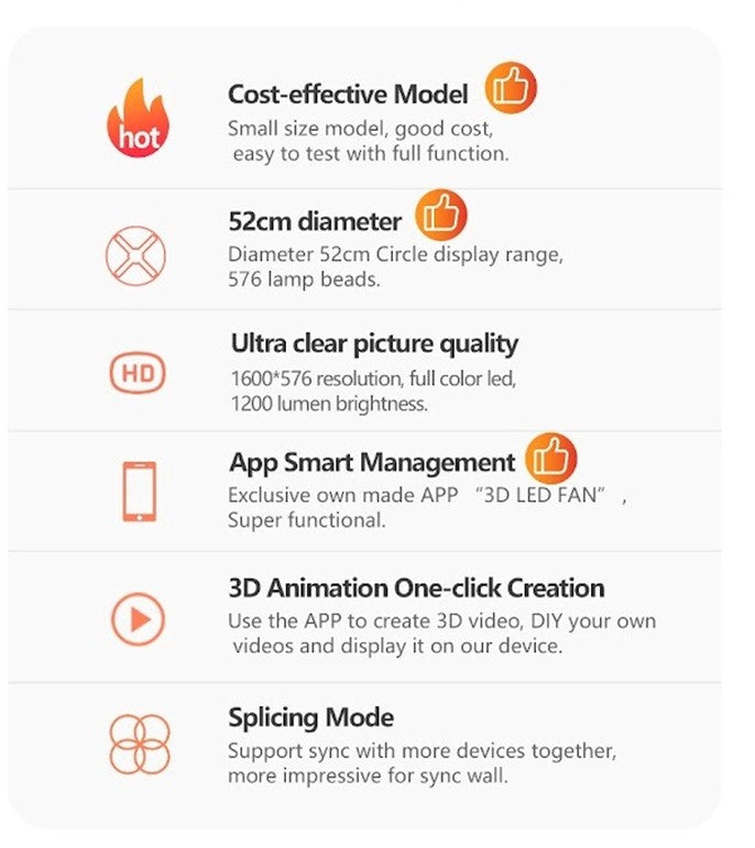 3D LED FAN Z7H ( HD 52CM)