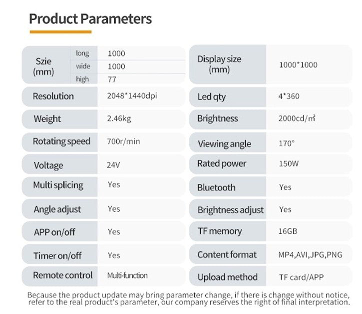 3D LED VENTOLA Z5S (HD 100CM)