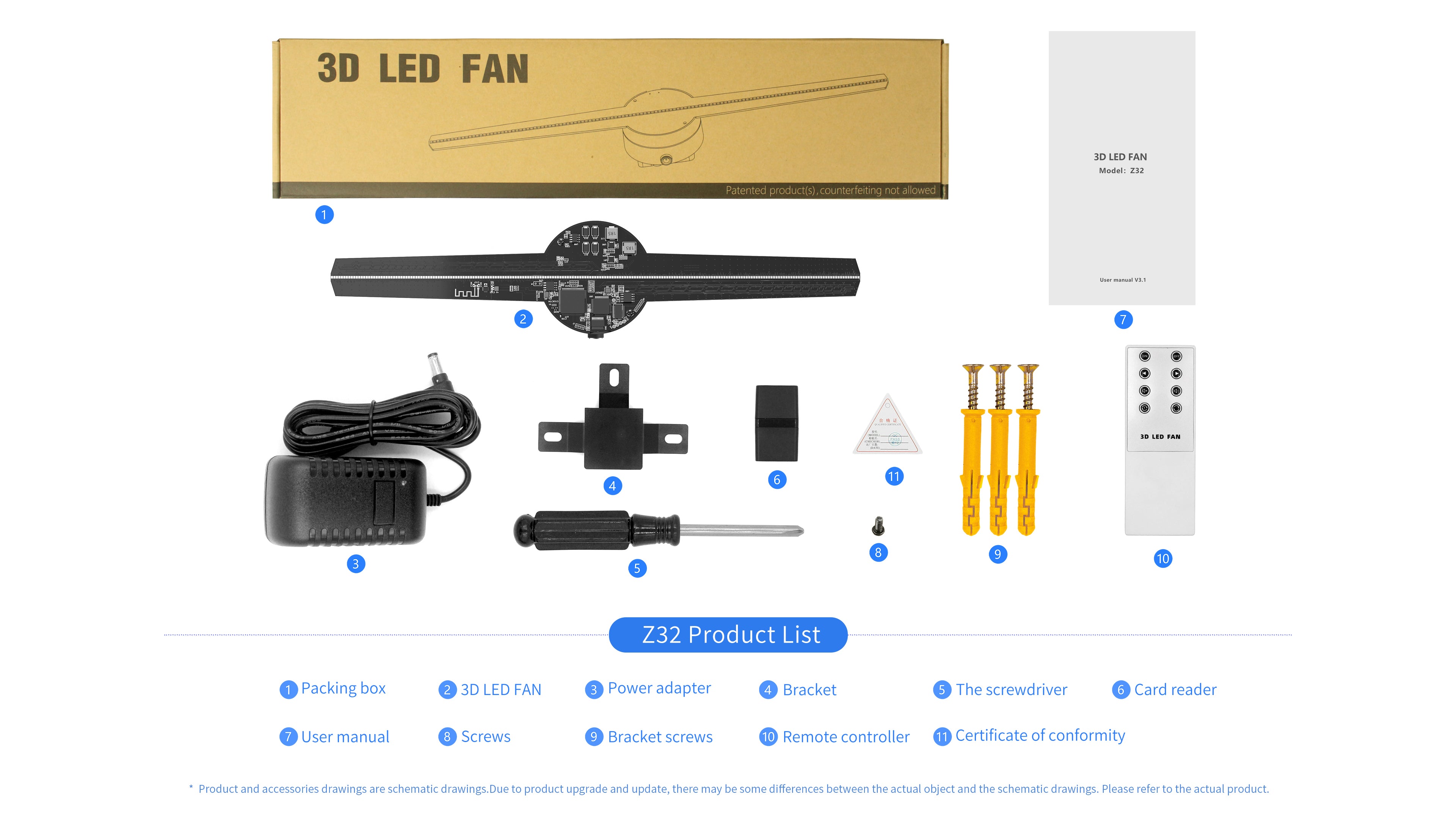 3D LED FAN Z32