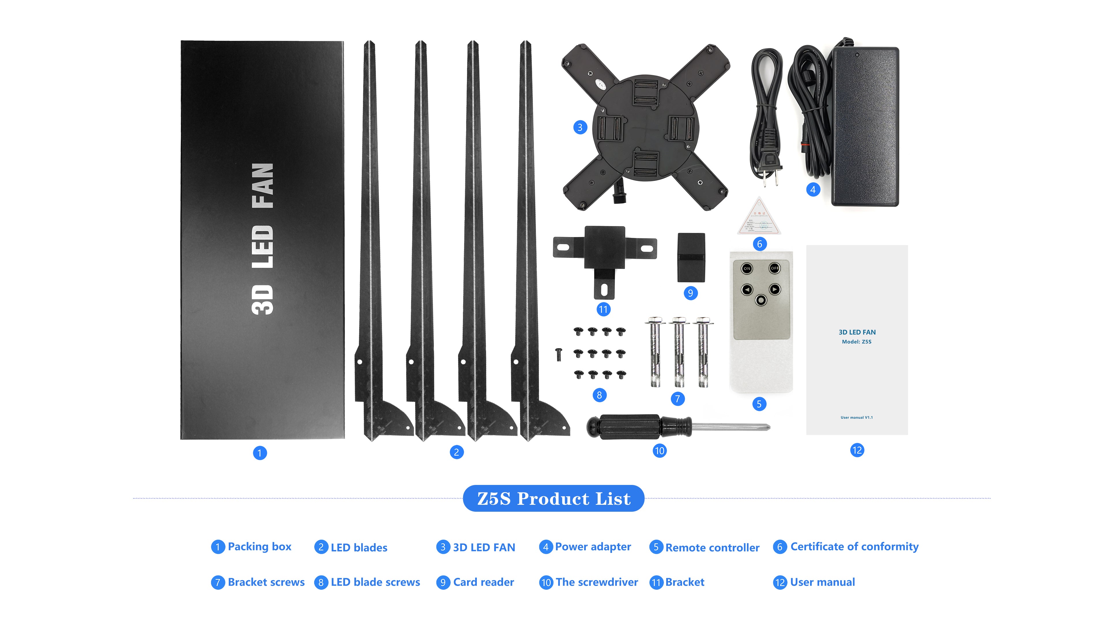 3D LED VENTOLA Z5S (HD 100CM)